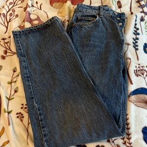 Topshop Blue Straight Leg Jeans